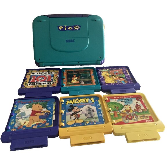 SEGA PICO MK-49002 Console w/6 Storyware Cartridges Untested No Power Cord-PARTS - Picture 2 of 16